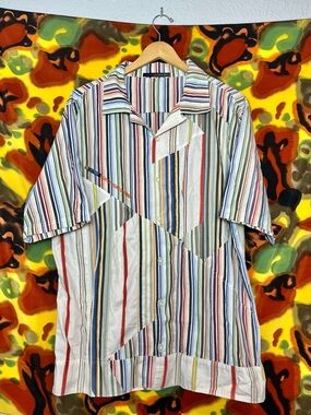 VTG Le Jean De Marithe + Francois Girbaud French Striped Dress/Oversized Top XL
